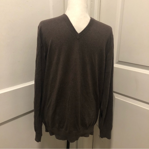 Ll Bean mens cotton cashmere mix v neck sweater size large - Picture 1 of 5